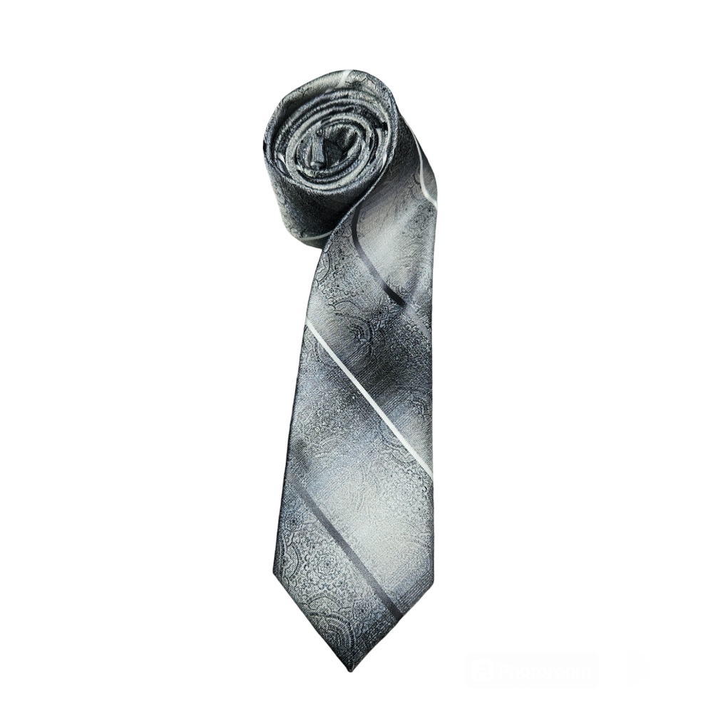 Van Heusen classic geometric tie grey